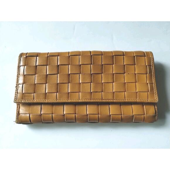 Desmo Made In Italy Woven Leather Clutch Wallet Handmade Artisan Craftsmanship - Picture 1 of 14